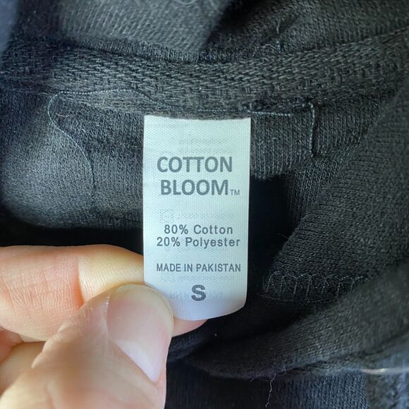 Cotton Bloom Unisex Black Pullover Hoodie (Smile More) Size Small - Picture 9 of 13